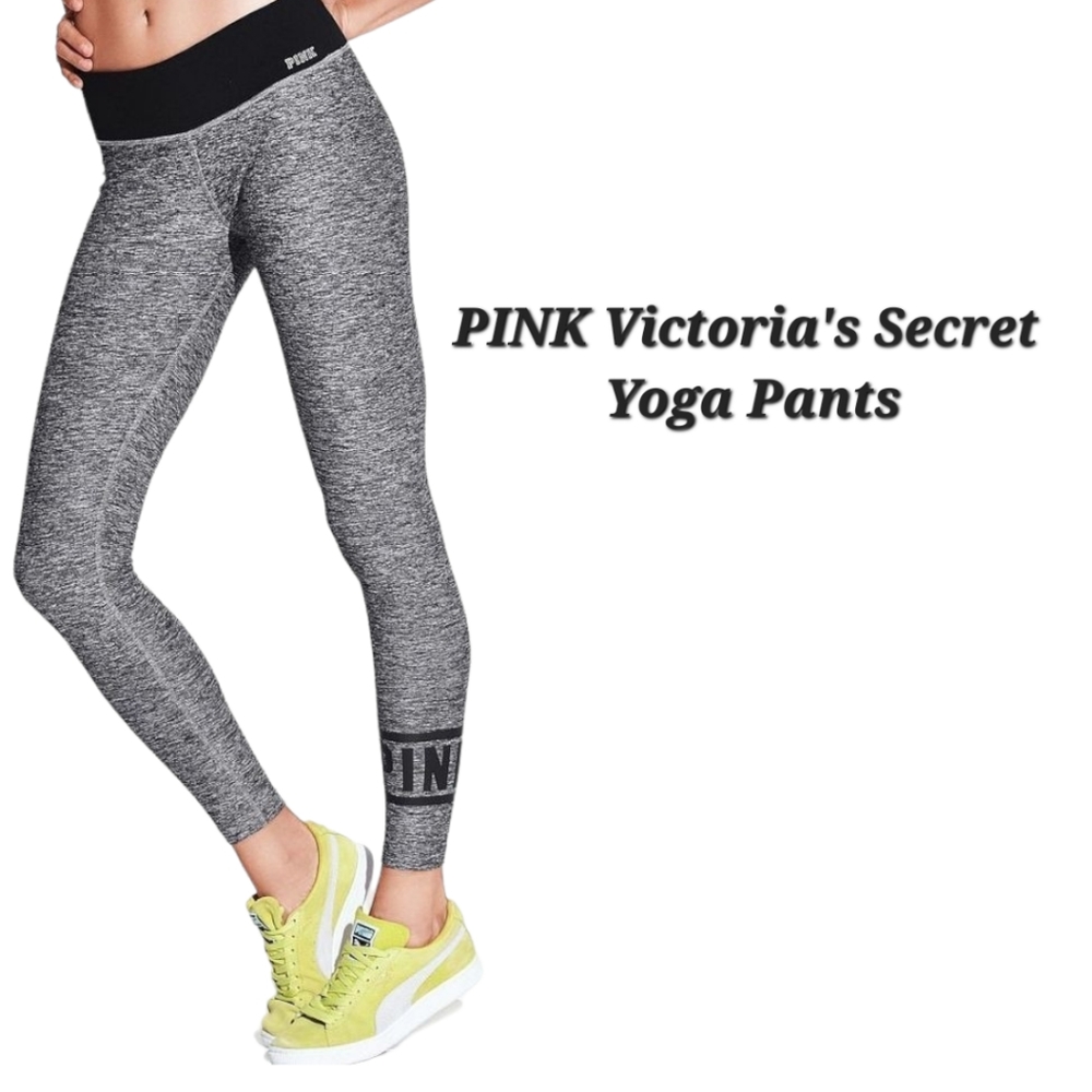PINK Victoria's Secret Yoga Pants Grey and Black| PINK VS Yoga Leggings Size XS